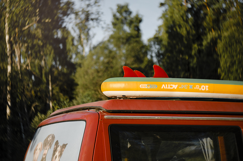 Sup & sunset, camping with the Volkswagen California in Sweden, paddling the lake, www.Fenne.be /www.DOGvision.eu