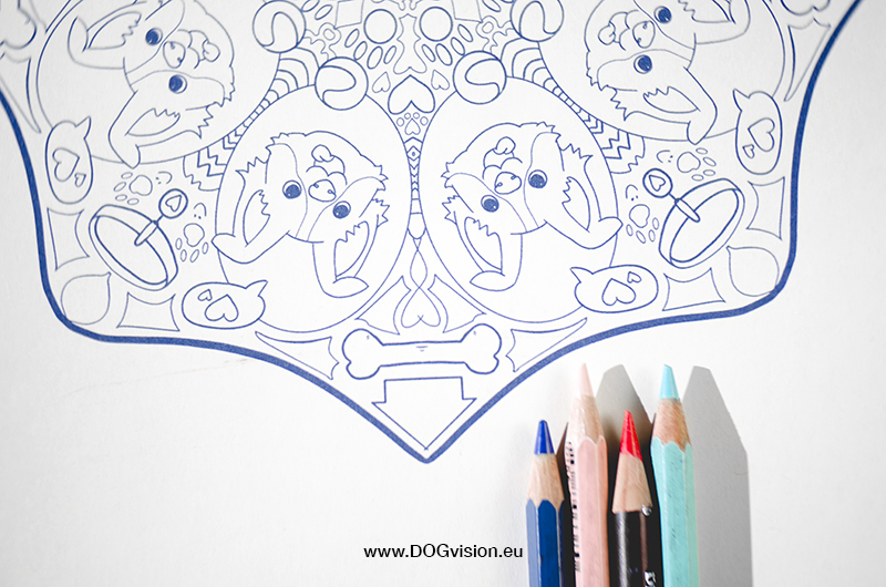 DOGvision printable dog drawing and mandala, www.DOGvision.eu
