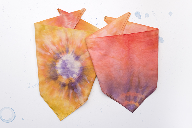 DIY dog tie dye summer bandana, dog craft, dog blog, www.DOGvision.eu