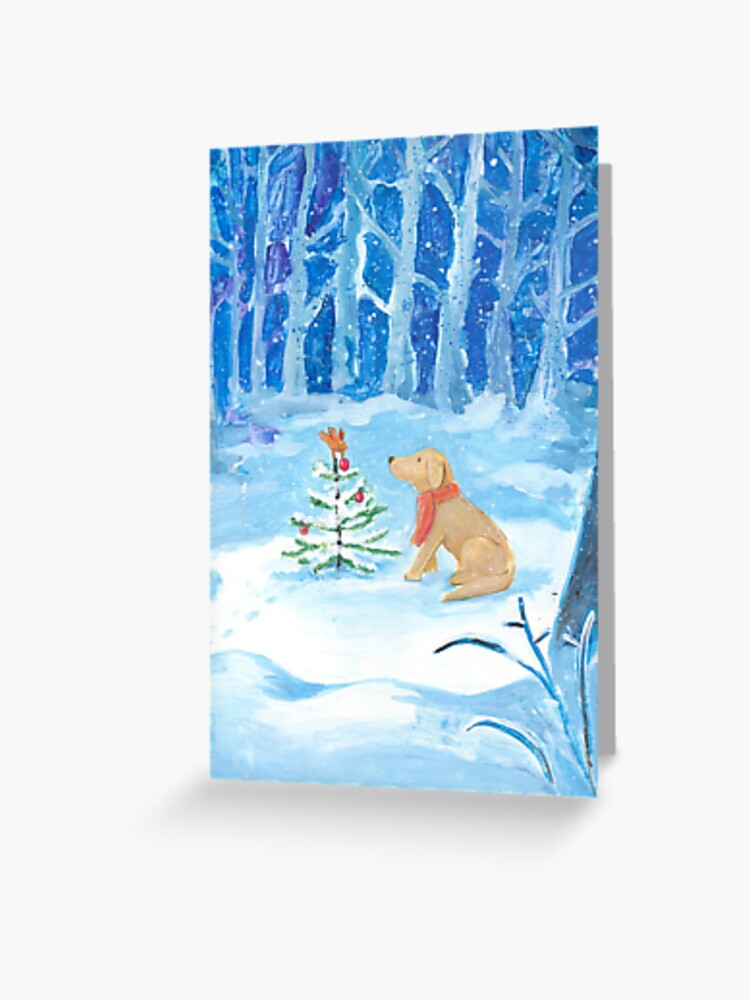 DOGvision illustrated dogs Christmas winter cards. Available at dogvision.redbubble.com. Blog at www.DOGvision.eu