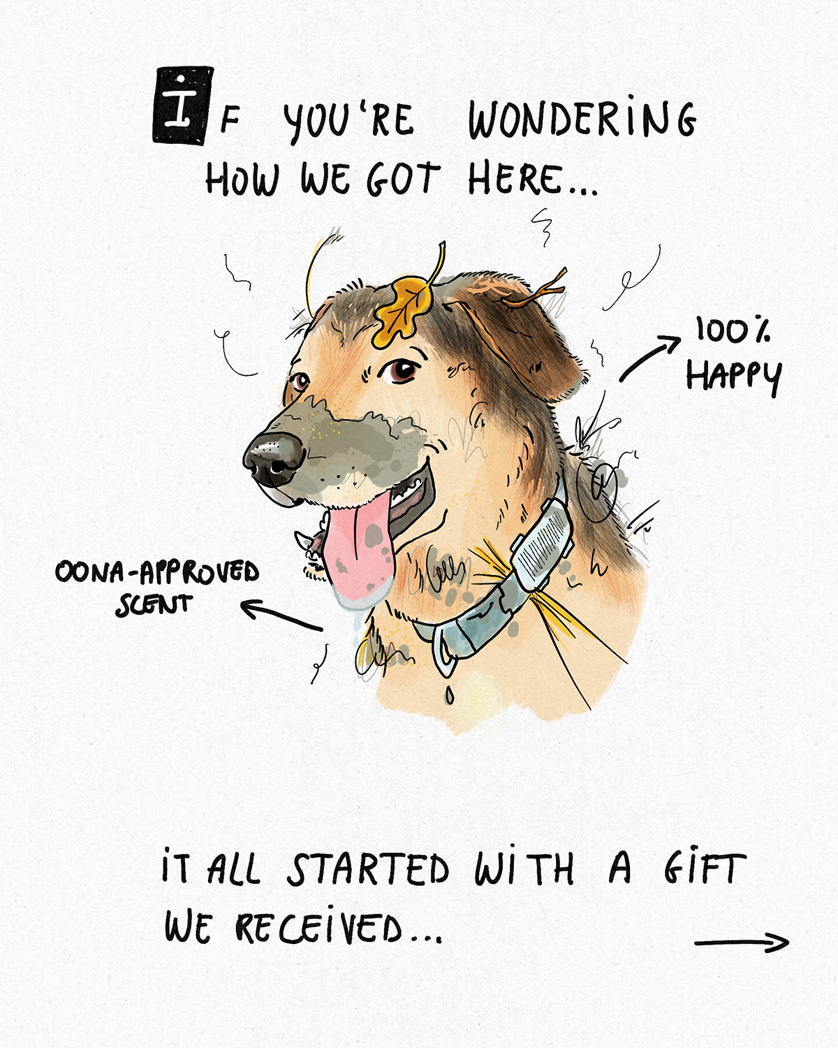 Tractive smart tracker with GPS, dog illustration, www.DOGvision.eu