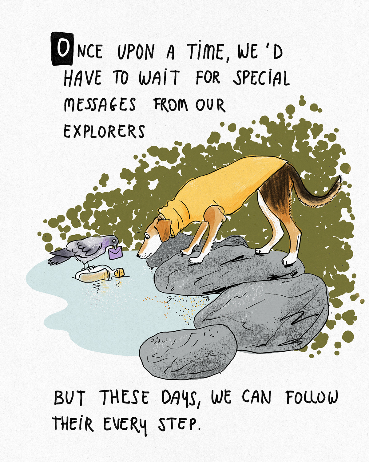 Tractive smart tracker with GPS, dog illustration, www.DOGvision.eu