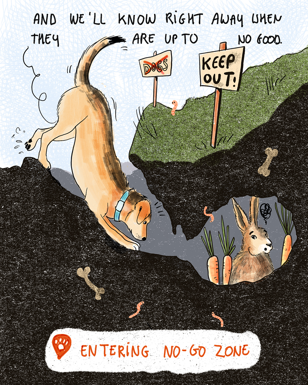 Tractive smart tracker with GPS, dog illustration, www.DOGvision.eu