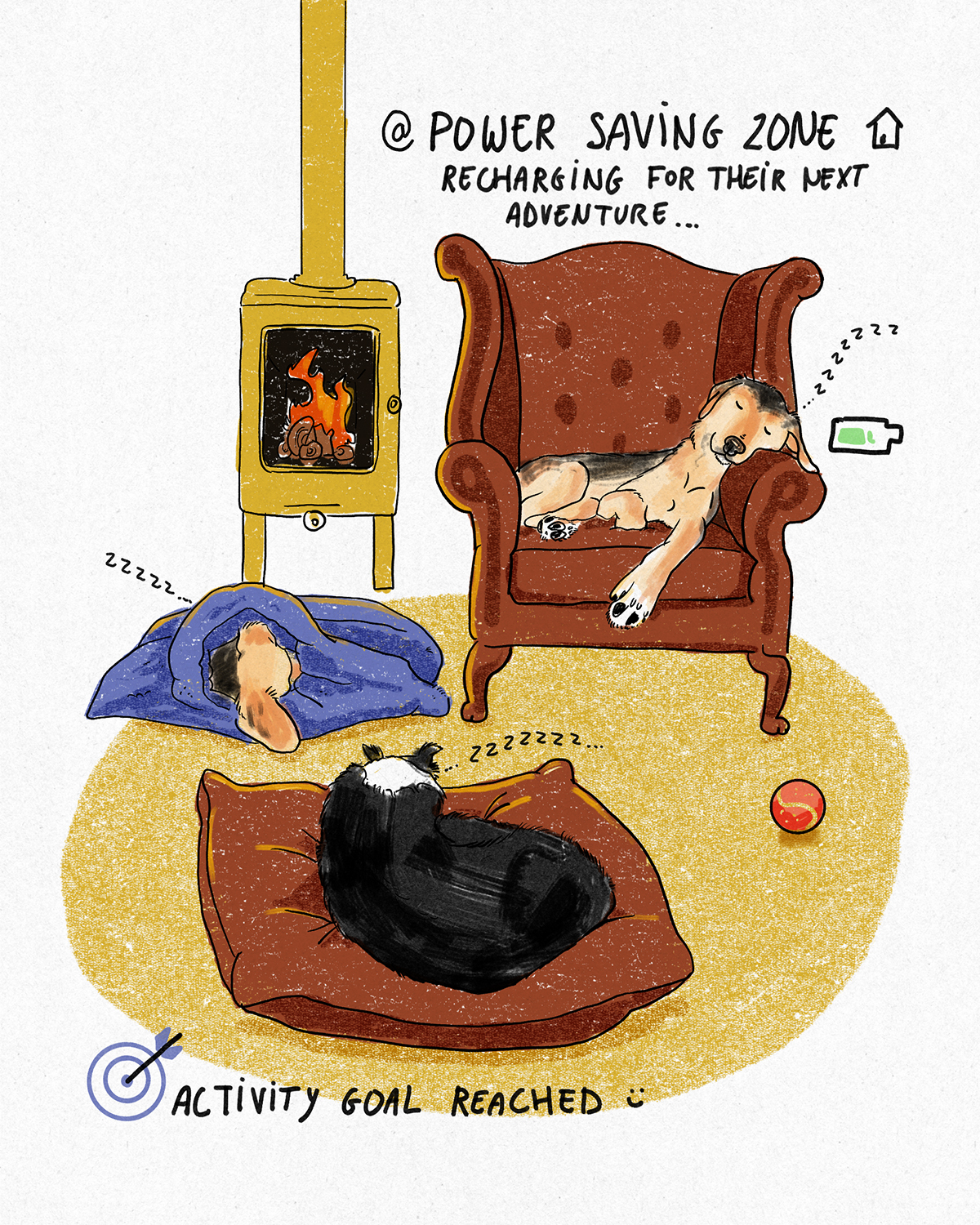 Tractive smart tracker with GPS, dog illustration, www.DOGvision.eu