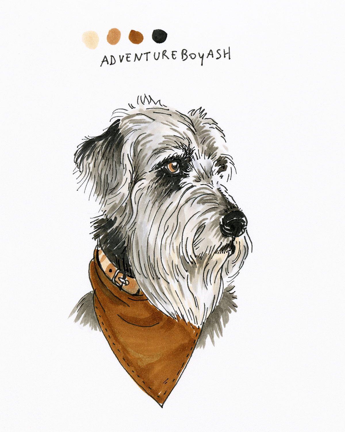 #the100dayproject, drawing challenge, drawing dog illustrations from the dogs of Instagram community, www.DOGvision.eu