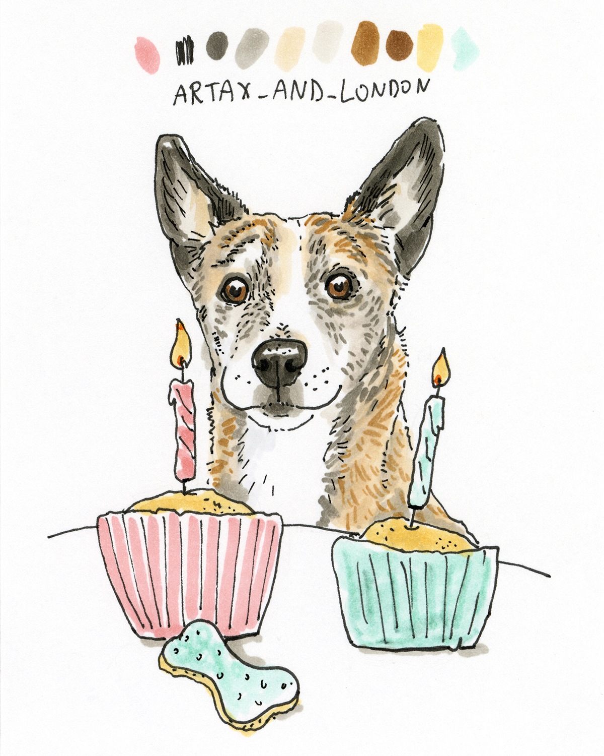 100 days of dog drawings, creative chalenge, www.DOGvision.eu