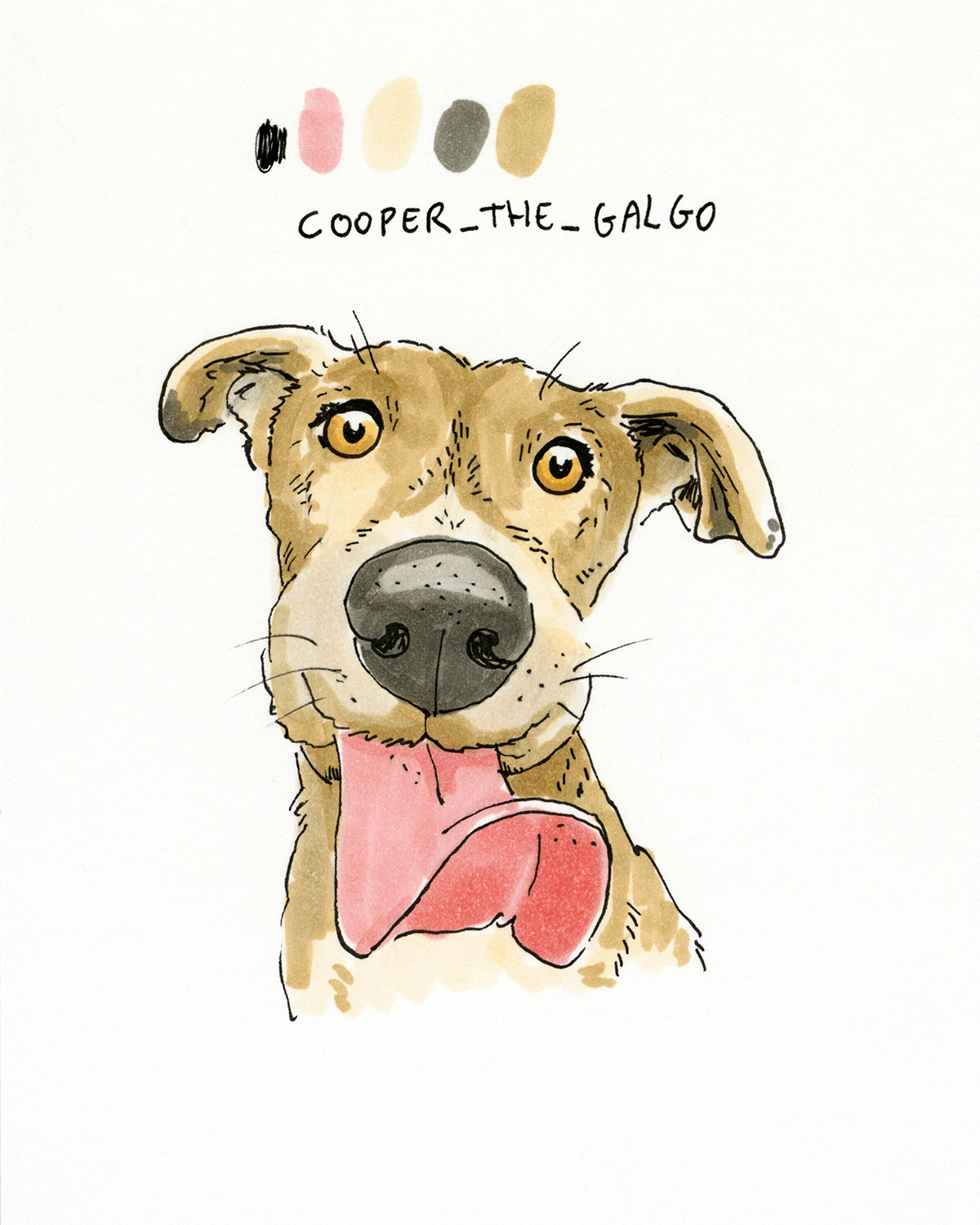 100 days of dog drawings, creative chalenge, www.DOGvision.eu