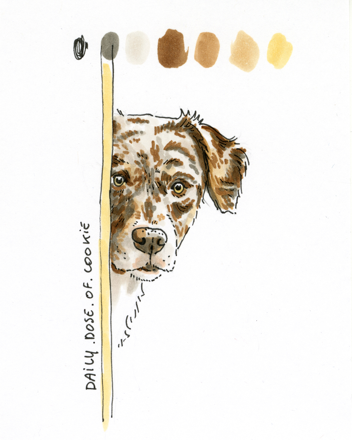 daily dog portrait drawings, dog illustrations, dogs of Instagram, dog community, www.DOGvision.eu