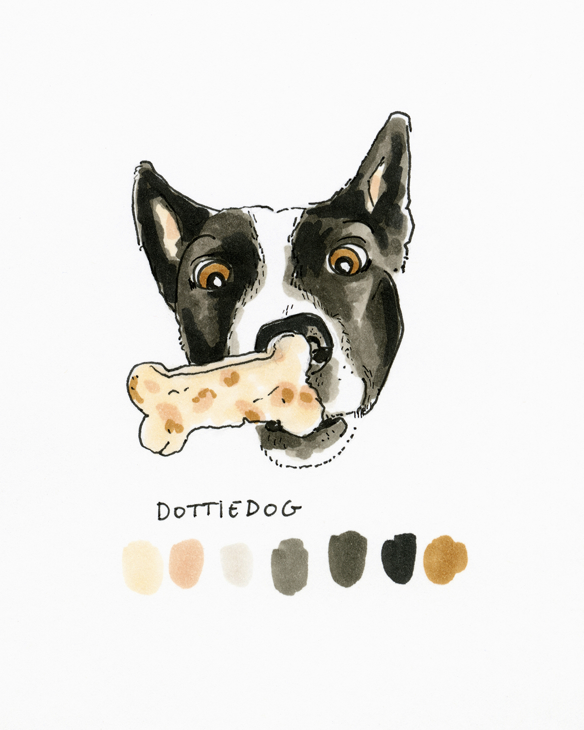 #the100dayproject, drawing challenge, drawing dog illustrations from the dogs of Instagram community, www.DOGvision.eu