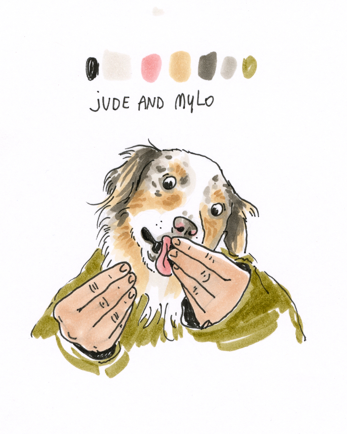 daily dog portrait drawings, dog illustrations, dogs of Instagram, dog community, www.DOGvision.eu