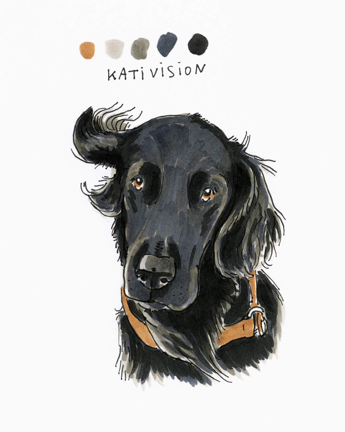 #the100dayproject, drawing challenge, drawing dog illustrations from the dogs of Instagram community, www.DOGvision.eu
