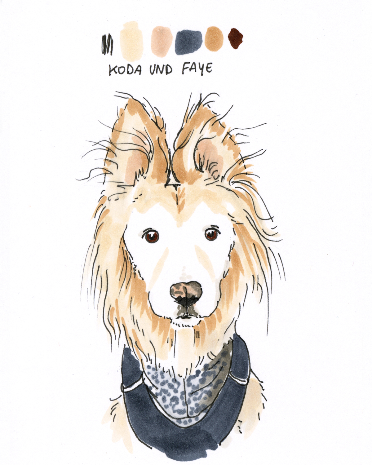 daily dog portrait drawings, dog illustrations, dogs of Instagram, dog community, www.DOGvision.eu