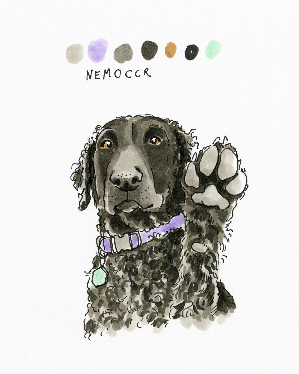#the100dayproject, drawing challenge, drawing dog illustrations from the dogs of Instagram community, www.DOGvision.eu
