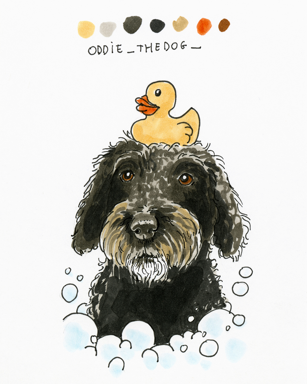 #the100dayproject, drawing challenge, drawing dog illustrations from the dogs of Instagram community, www.DOGvision.eu